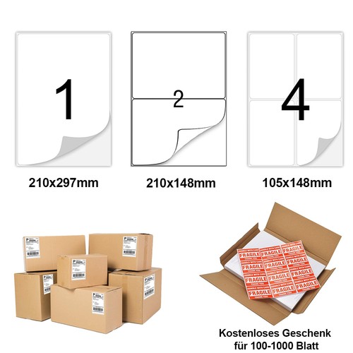 1000 blatt din - a4, etiketten