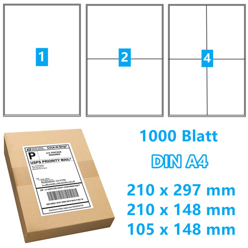 1000 blatt etiketten - 1000,