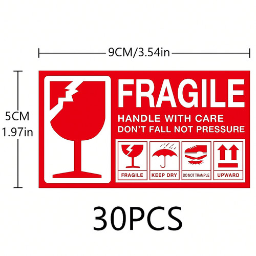 30x fragile sticker - fragile,